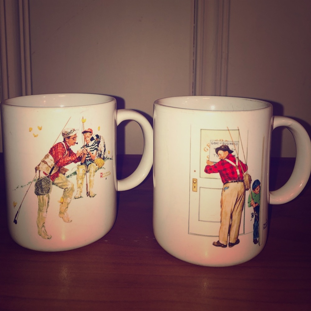 Vintage Norman Rockwell coffee mugs